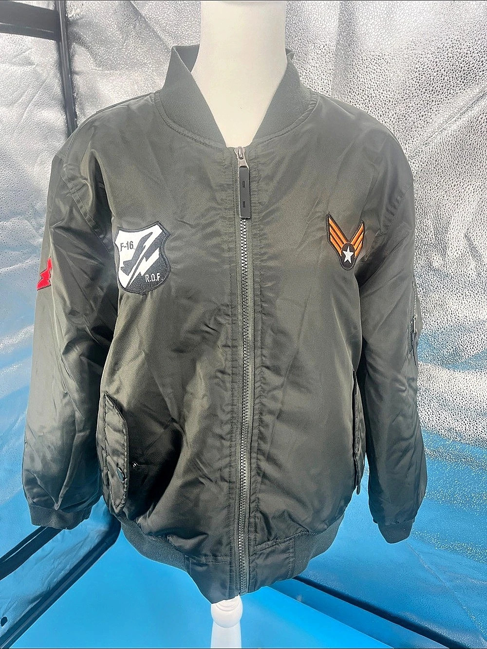 RINGSIDE MA-1 Flight Jacket Green XL Like New